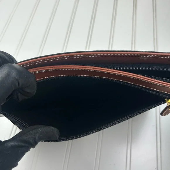 Valentino Garavani Vintage Black and Brown Leather Clutch Bag - Picture 8 of 8